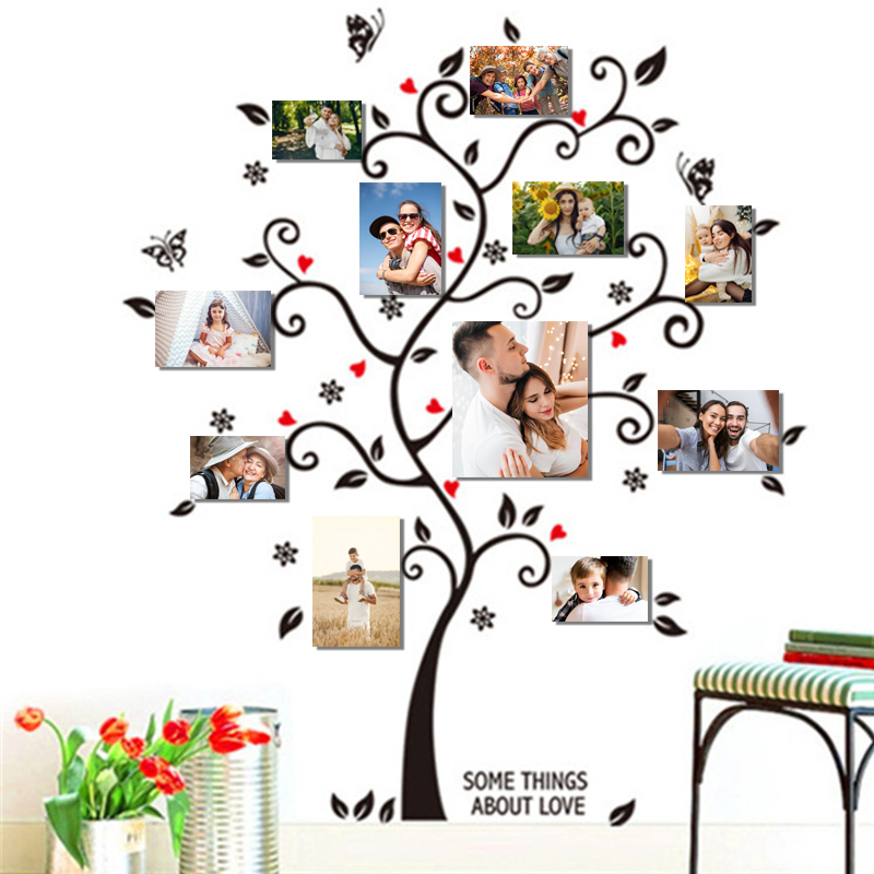 DIY Family Photo Frame Tree Wa - Family Tree Print 评论和价格