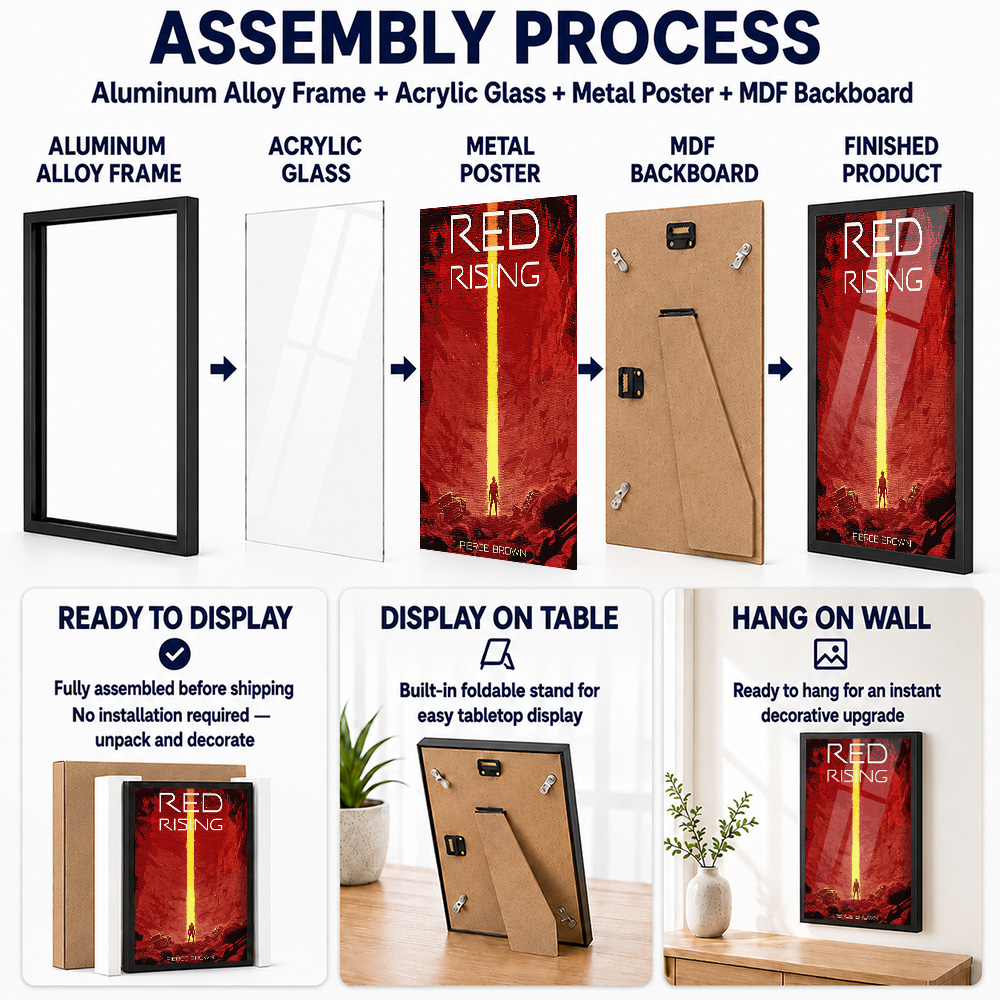 Red Rising Book Cover Framed A - Custom Photo Book 评论和价格