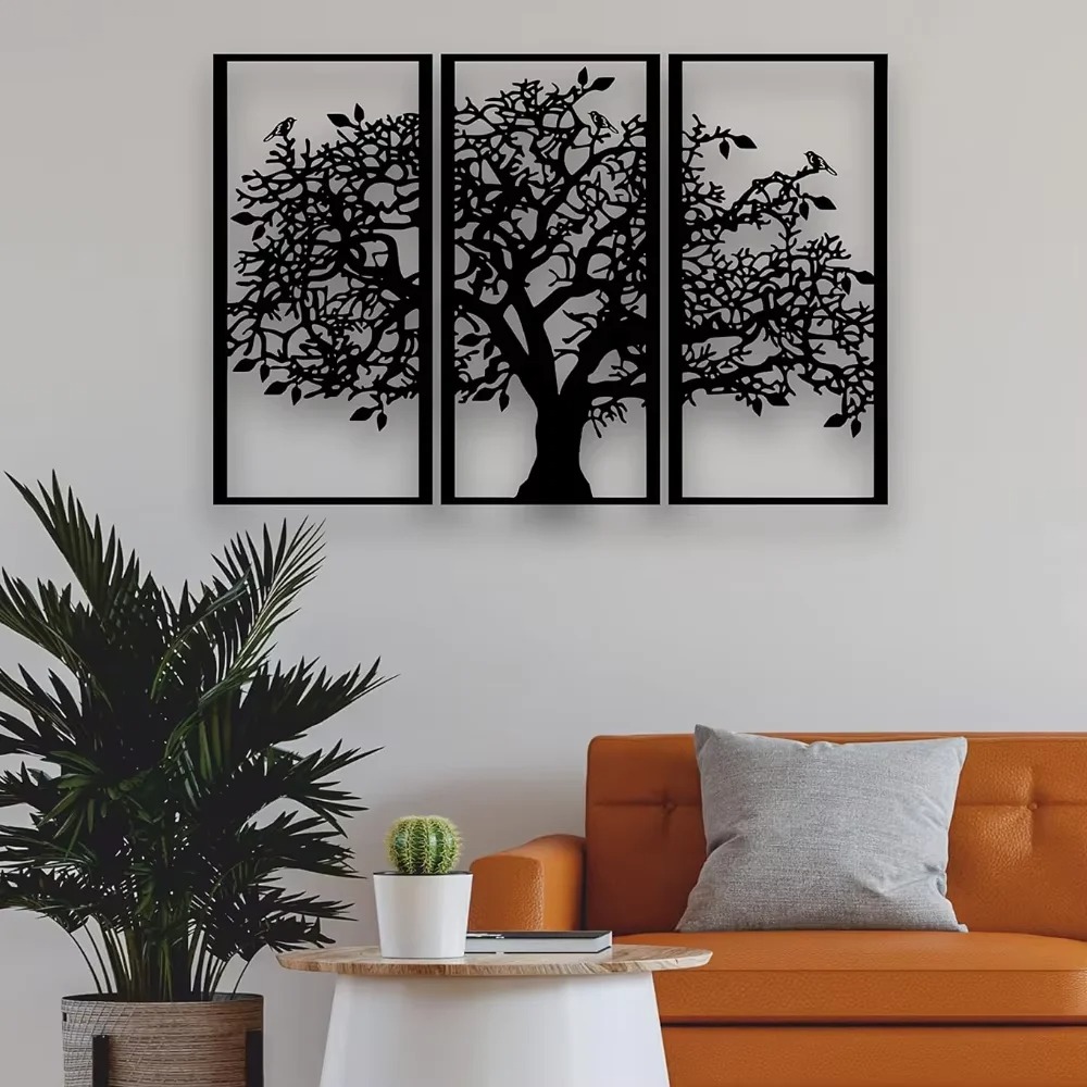 3Pcs Family Tree Metal Wall De - Family Tree Print 评论和价格
