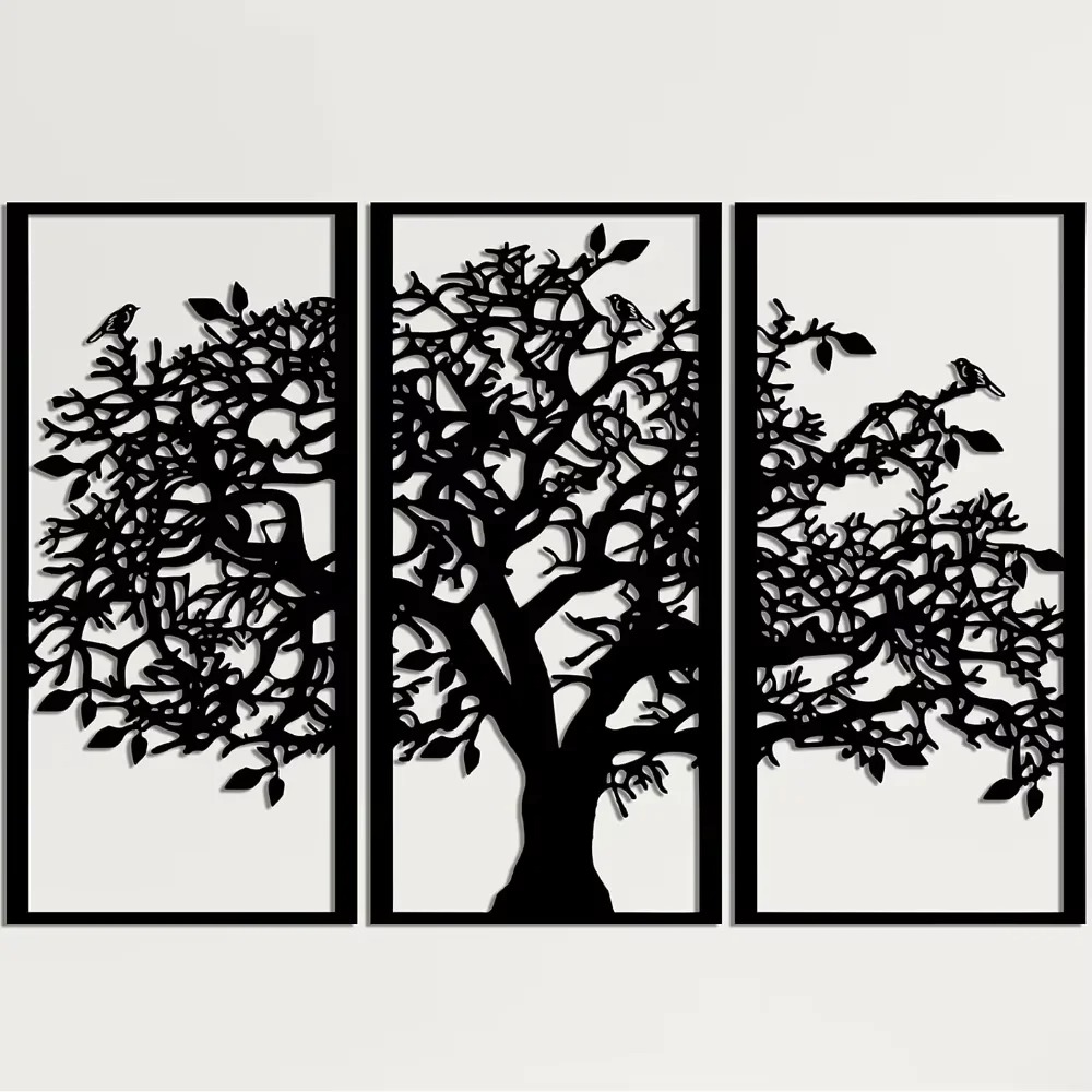 3Pcs Family Tree Metal Wall De - Family Tree Print 评论和价格